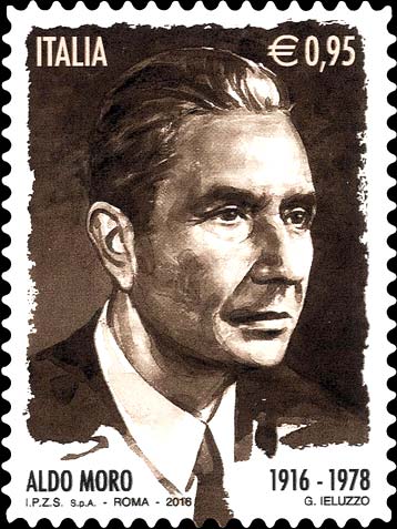 Francobollo Ritratto di Aldo Moro -  2016