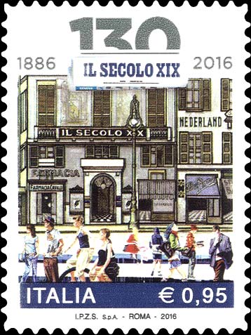 Francobollo Palazzo Giulio Parravicino, a Genova -  2016