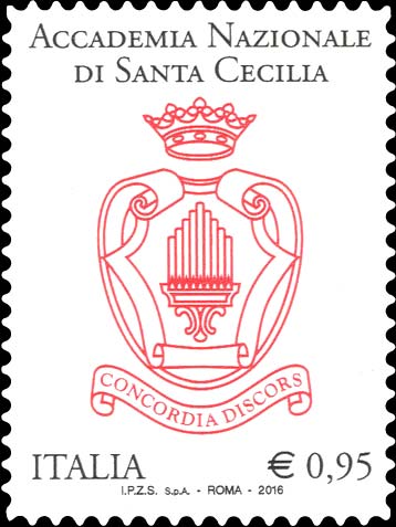 Francobollo Stemma dell'Accademia Nazionale di Santa Cecilia -  2016