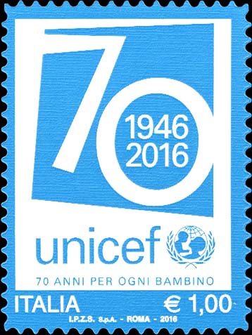 Francobollo Logo dell'UNICEF -  2016