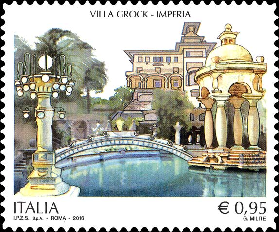 Francobollo Villa Grock, Imperia -  2016