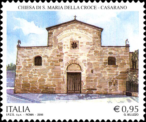 Francobollo Chiesa di S. Maria della Croce, Casarano -  2016