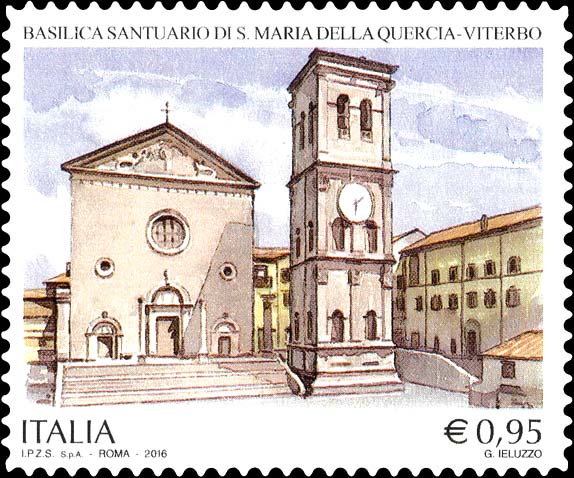 Francobollo Basilica Santuario di S. Maria della Quercia, Viterbo -  2016
