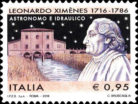 Francobollo Ritratto di Leonardo Ximènes e Casa Rossa, a Castiglione della Pescaia -  2016