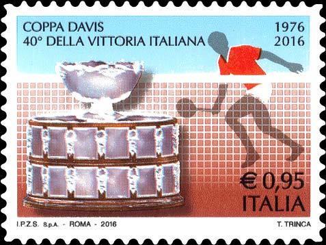 Francobollo Coppa Davis e tennista -  2016