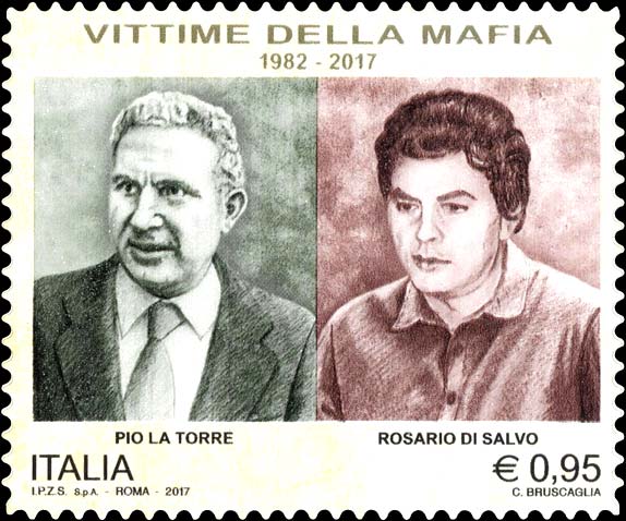 Francobollo Ritratti di Pio la Torre e Rosario di Salvo -  2017