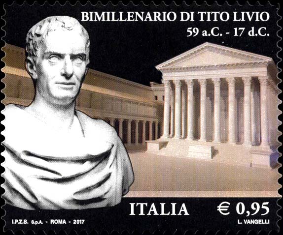 Francobollo Busto di Tito Livio e Foro di Augusto -  2017