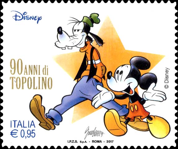 Francobollo Topolino e Pippo -  2017