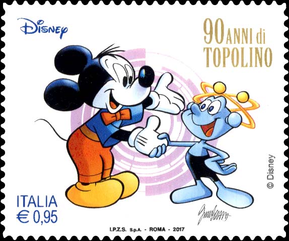 Francobollo Topolino e Atomino Bip Bip -  2017