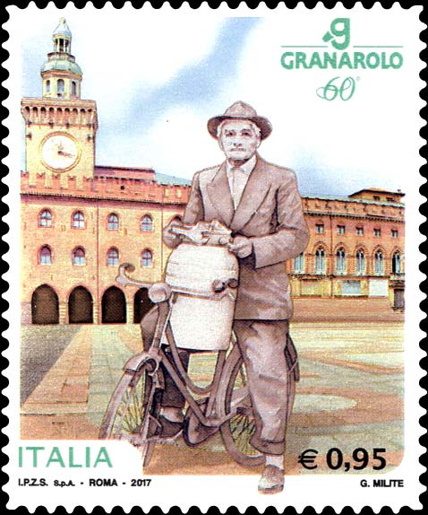 Francobollo Palazzo D'Accursio e Consegna del Latte -  2017