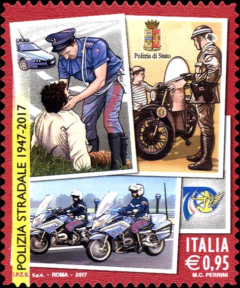 Francobollo Polizia Stradale in Servizio -  2017