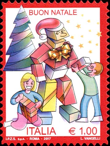 Francobollo Bambini e Pacchi Regalo -  2017