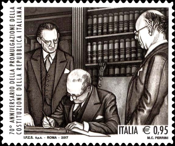 Francobollo Firma della Costituzione -  2017