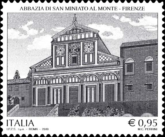 Francobollo Abbazia di San Miniato al Monte in Firenze -  2018