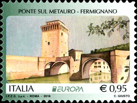 Francobollo Ponte sul Metauro - Fermignano -  2018