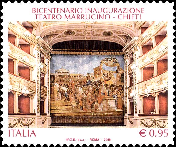 Francobollo Teatro Marrucino, Chieti -  2018
