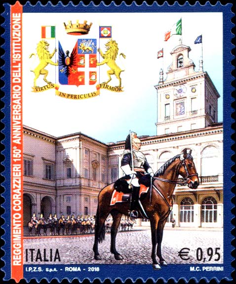 Francobollo Corazziere a Cavallo nel Cortile d'Onore del Quirinale -  2018