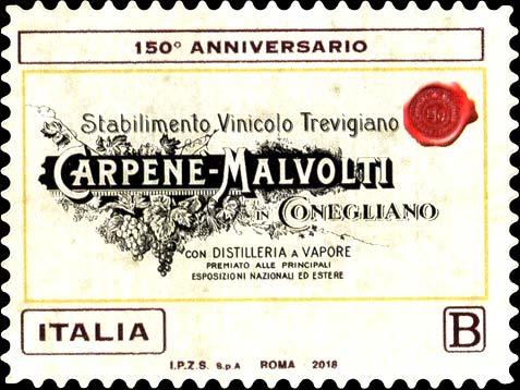 Francobollo Marchio Storico della Cantina Carpenè Malvolti -  2018