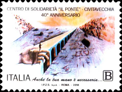 Francobollo Mano, Ponte e Figura Umana -  2018