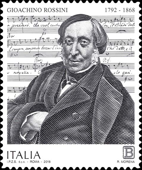 Francobollo Ritratto di Gioachino Rossini -  2018
