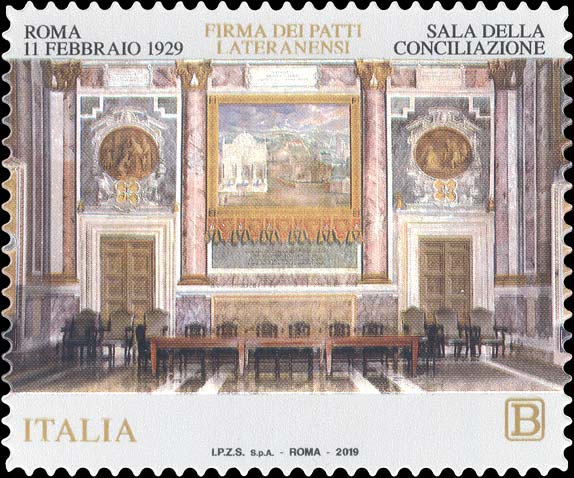 Francobollo Sala della Conciliazione del Palazzo Lateranense -  2019