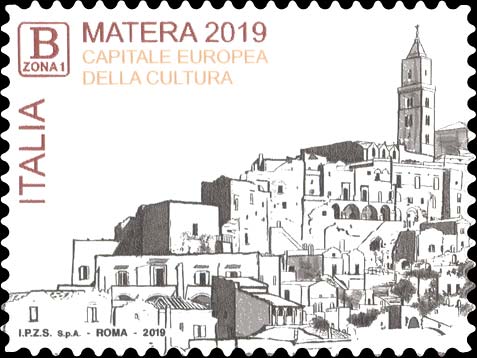 Francobollo Panorama della Città di Matera -  2019