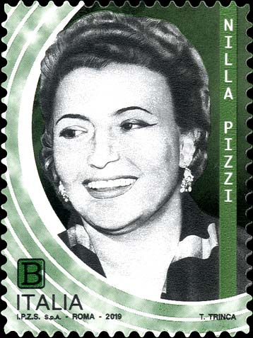 Francobollo Ritratto di Nilla Pizzi -  2019
