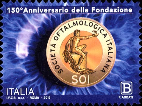 Francobollo Logo della Società Oftalmologica Italiana e Iride -  2019