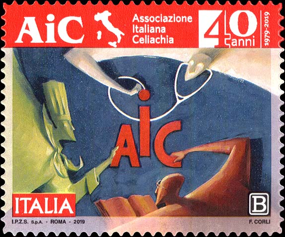 Francobollo Sagome e Lettere AIC -  2019