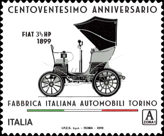 Francobollo 120° Anniversario della Fondazione della Fiat -  2019