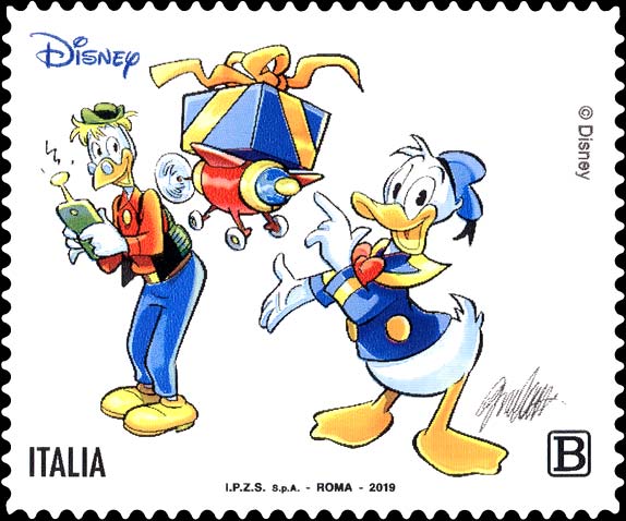 Francobollo Paperino e Archimede -  2019