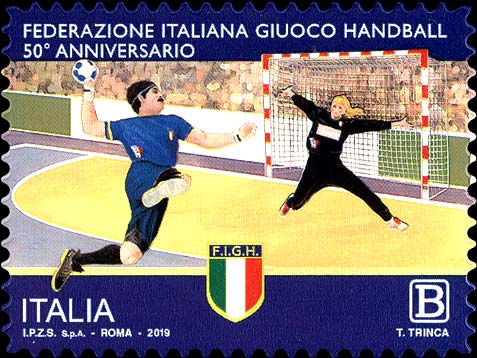 Francobollo Giocatori di Handball -  2019