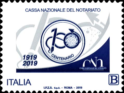 Francobollo Logo del Centenario della Cassa Nazionale del Notariato -  2019