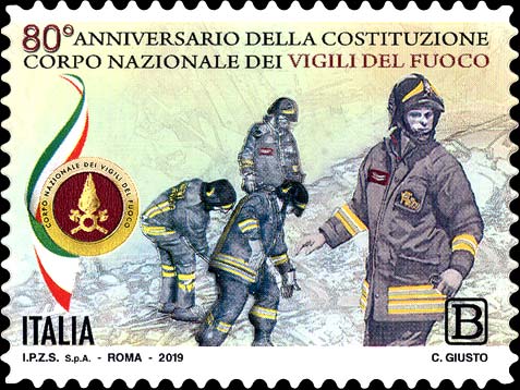 Francobollo Vigili del Fuoco in Azione -  2019