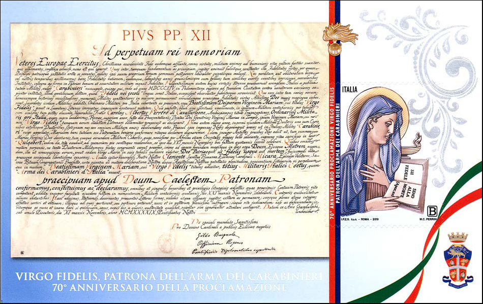 Francobollo Virgo Fidelis (Blocco Foglietto) -  2019