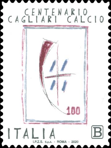 Francobollo Logo del Centenario del Cagliari Calcio -  2020