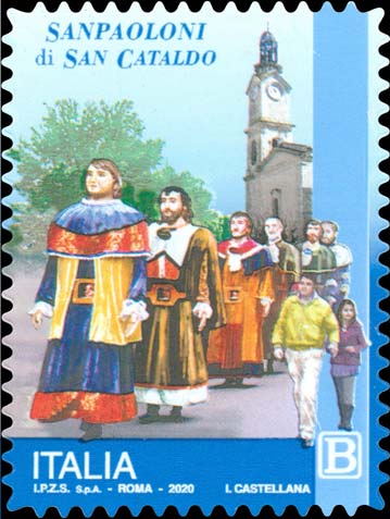 Francobollo Sfilata dei Sanpaoloni di San Cataldo -  2020