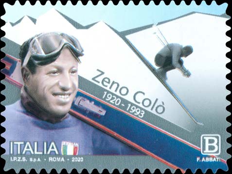Francobollo Ritratto di Zeno Colò -  2020
