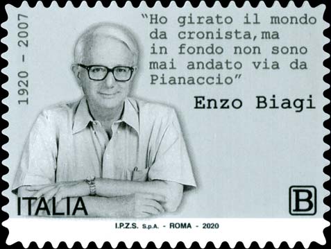 Francobollo Ritratto di Enzo Biagi -  2020