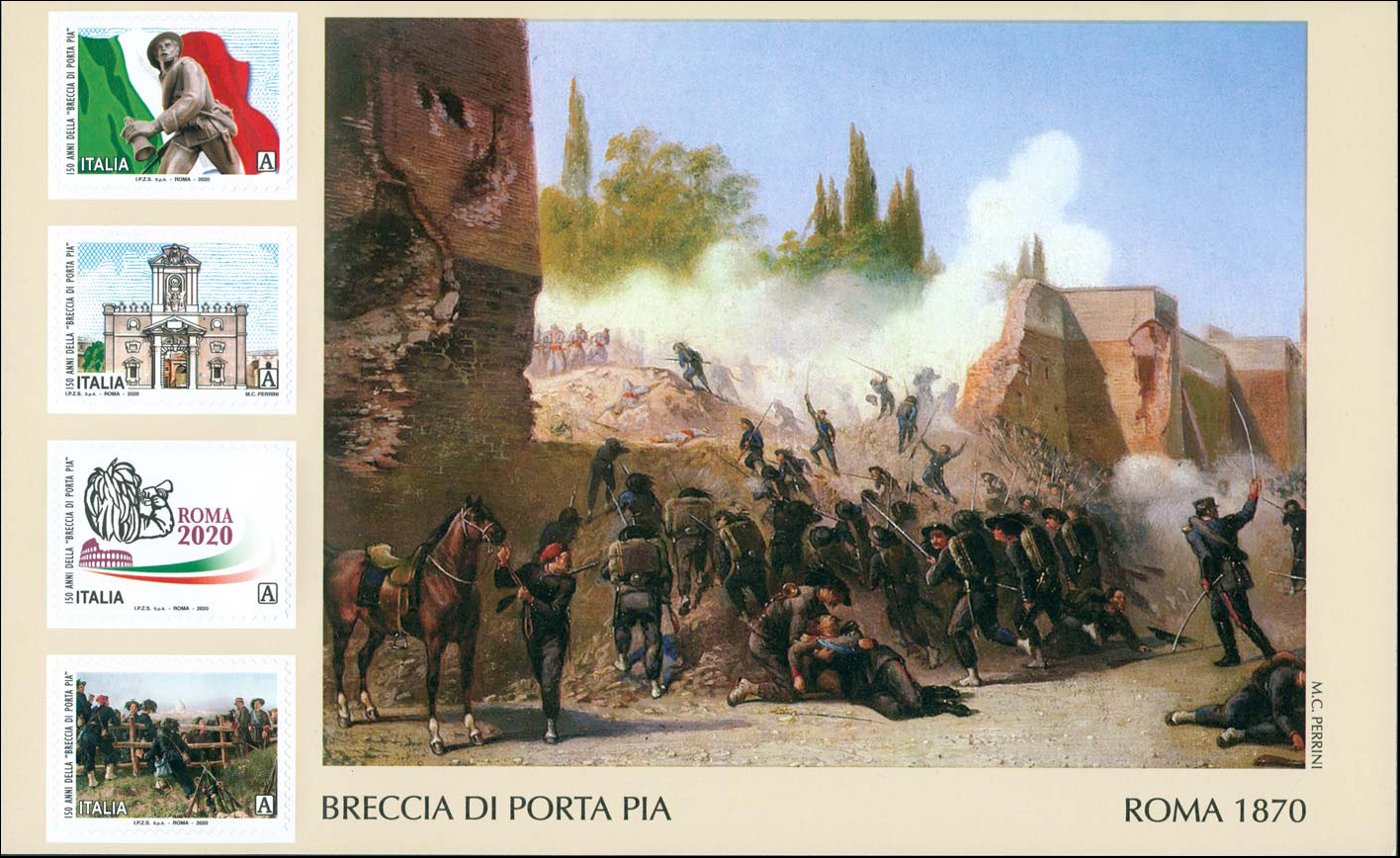 Francobollo La Breccia di Porta Pia, Opera di Carel Max Quaedvlieg -  2020