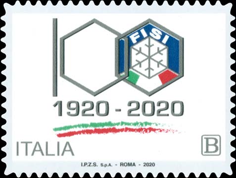 Francobollo Logo del Centenario della Federazione Italiana Sport Invernali -  2020
