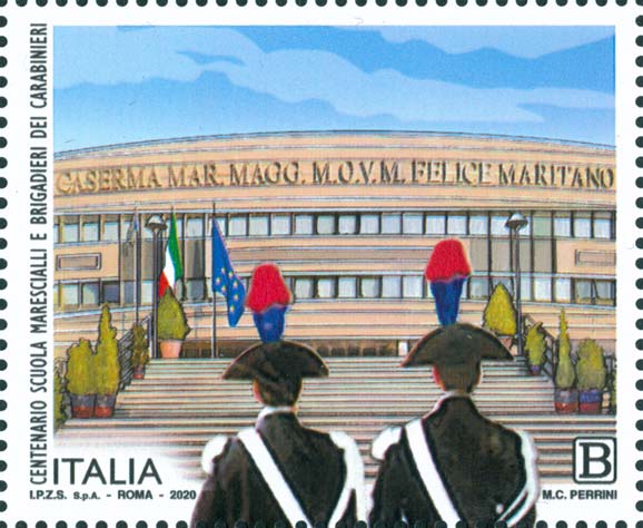 Francobollo Carabinieri e Chiostro della Basilica di Santa Maria Novella di Firenze -  2020