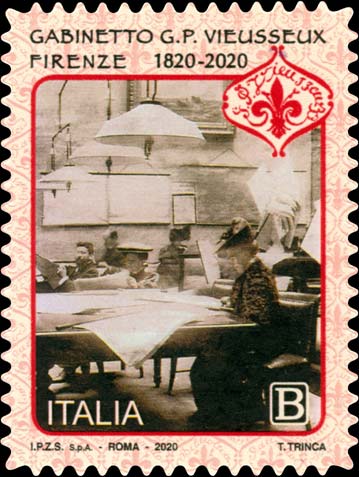 Francobollo Sala del Gabinetto Scientifico Letterario G. P. Vieusseux -  2020