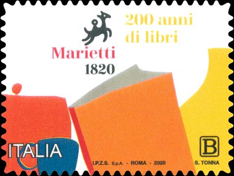 Francobollo Logo della Casa Editrice Marietti 1820 e Libro Stilizzato -  2020