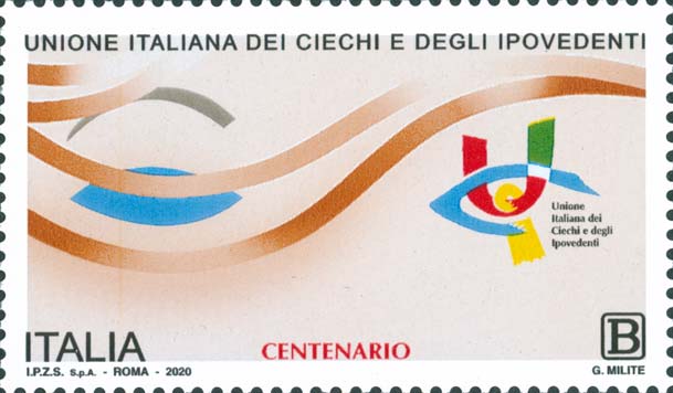 Francobollo Occhio Stilizzato e Logo dell'Unione Italiana Ciechi e Ipovedenti -  2020