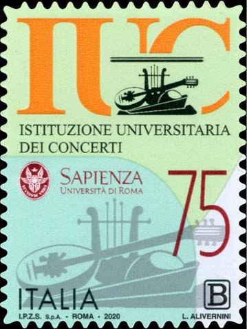 Francobollo Loghi dell'Istituzione Universitaria dei Concerti e dell'Università di Roma “Sapienza” -  2020