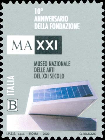 Francobollo Facciata del Museo Nazionale delle Arti del XXI Secolo -  2020