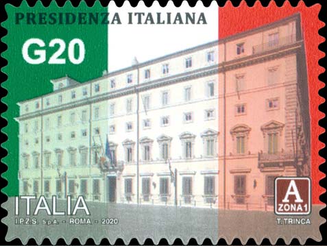 Francobollo Palazzo Chigi in Roma -  2020