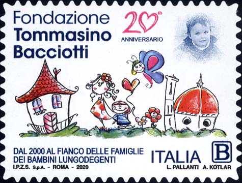 Francobollo Tommasino Bacciotti e Disegno di Famiglia con Cupola di Santa Maria del Fiore -  2020