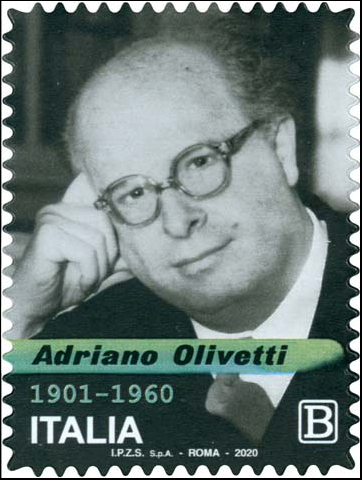 Francobollo Ritratto di Adriano Olivetti -  2020